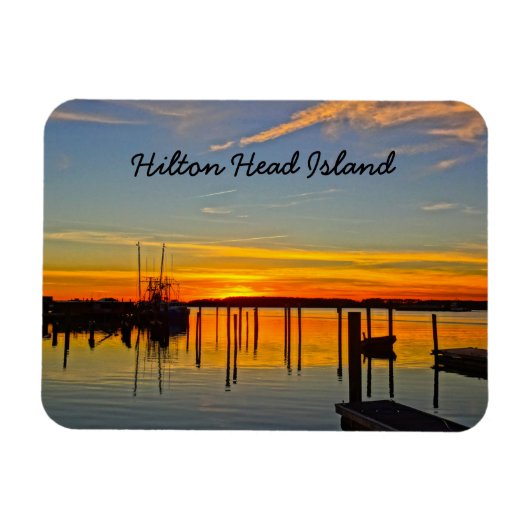 Magnet Flexible Sunset Landing Skull Creek Boathouse Hilton Head (Horizontal)