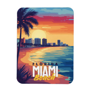 Magnet Flexible Sunset Miami Beach   La côte florentine vibrante