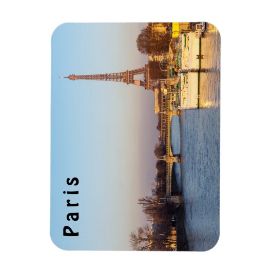 Magnet Flexible Sunset on Eiffel tower and Pont Rouelle - Paris (Vertical)