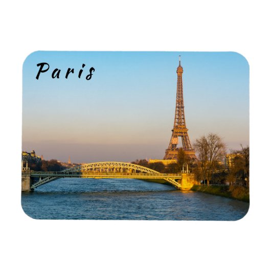Magnet Flexible Sunset on Eiffel tower and Pont Rouelle - Paris (Horizontal)