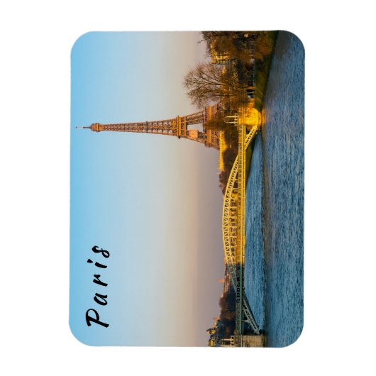 Magnet Flexible Sunset on Eiffel tower and Pont Rouelle - Paris (Vertical)