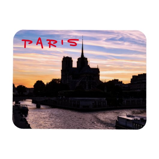 Magnet Flexible Sunset on Notre Dame de Paris - Paris, France (Horizontal)