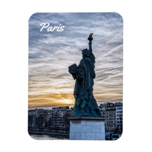 Magnet Flexible Sunset over Replica of the Liberty Statue in Paris