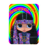 Magnet Flexible Super Hippie fille poupée Paix Signal mignon gros  (Vertical)