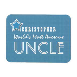 Magnet Flexible Super UNCLE Bleu Blanc avec Star et Nom B31