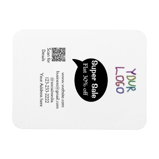 Magnet Flexible super-vente escompte d'entreprise numérisation cod (Horizontal)