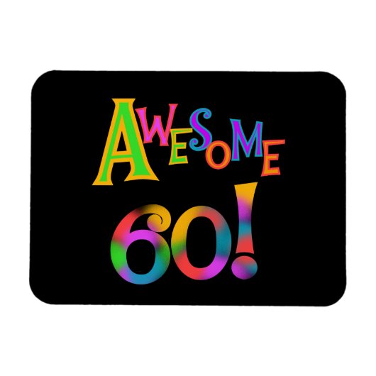 Magnet Flexible Superbe 60 T-shirts et cadeaux d'anniversaire (Horizontal)
