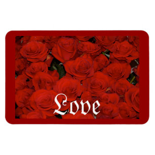 MAGNET FLEXIBLE SUPERBE BOUQUET DE ROSES ROUGES
