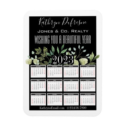 Magnet Flexible Superbe Floral 2023 Personnalisé (Vertical)