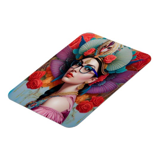 Magnet Flexible Superbe princesse avec lunettes (Côté Gauche)