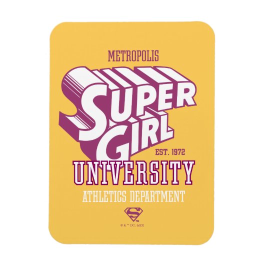 Magnet Flexible Supergirl Metropolis University Athletics Départem (Vertical)