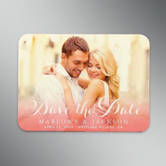 Magnet Flexible Superposition de photo de script corail Mariage En