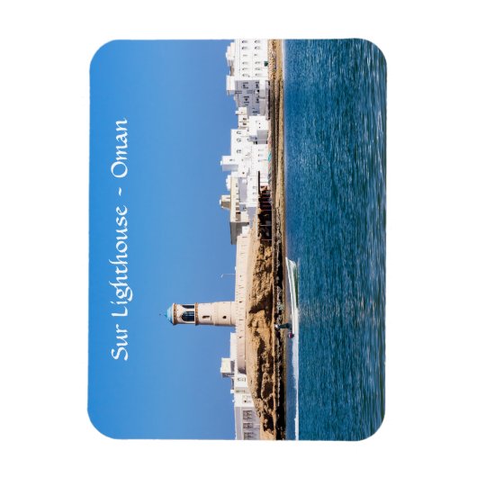 Magnet Flexible Sur Lighthouse avec bateau de pêche - Sur, Oman (Vertical)