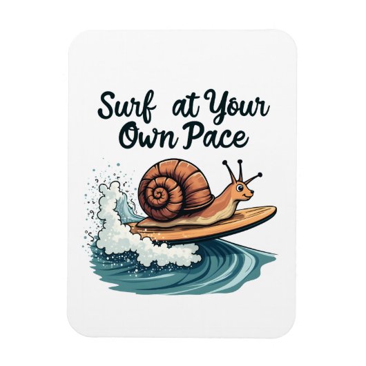 Magnet Flexible Surf À Votre Propre Pace Funny Surfing Snail (Vertical)