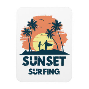 Magnet Flexible Surf - Surf au coucher du soleil