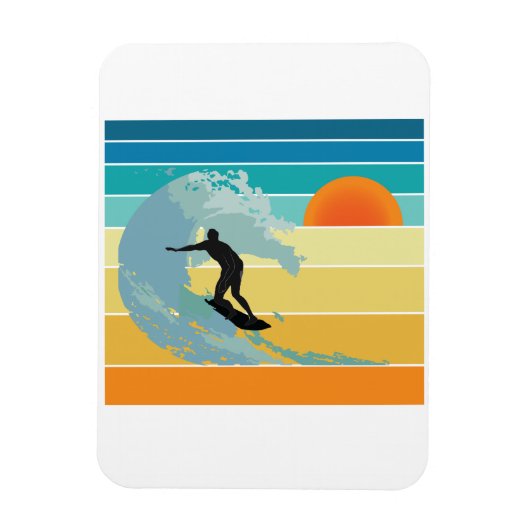 Magnet Flexible Surfer Dude Sunset Vintage (Vertical)