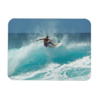 Surfer sur un aimant rectangle à grande vague
