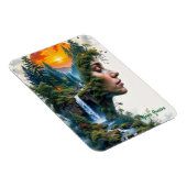 Magnet Flexible Surreal Nature Portrait Woman Sunset Waterfall (Côté Droit)
