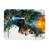 Magnet Flexible Surreal Nature Portrait Woman Sunset Waterfall (Horizontal)