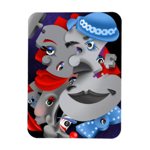 Magnet Flexible Surreal Puzzle fait face à l'aimant du réfrigérate