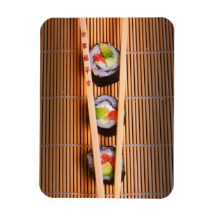 Magnet Flexible Sushi et baguettes en bois