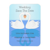Magnet Flexible Swans Design Wedding Enregistrer La Date (Vertical)