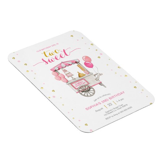 Magnet Flexible Sweet gâter panier invitation fête d'anniversaire (Côté Droit)