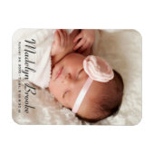 Magnet Flexible Sweet Script Baby Girl Photo Faire-part de naissan (Horizontal)