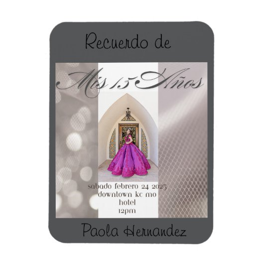 Magnet Flexible Sweet sixteen, Invitation (Vertical)