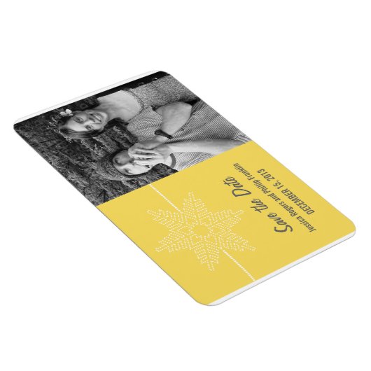 Magnet Flexible Sweet Snowflake Enregistrer l'aimant Date, Jaune (Côté Droit)