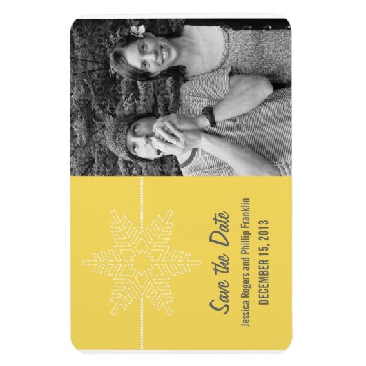 Magnet Flexible Sweet Snowflake Enregistrer l'aimant Date, Jaune (Vertical)