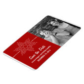 Magnet Flexible Sweet Snowflake Enregistrer l'aimant Date, Rouge (Côté Gauche)