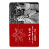 Magnet Flexible Sweet Snowflake Enregistrer l'aimant Date, Rouge (Vertical)