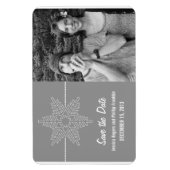 Magnet Flexible Sweet Snowflake Enregistrer l'aimant de date, gris (Vertical)