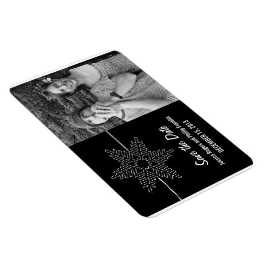 Magnet Flexible Sweet Snowflake Enregistrer l'aimant de date, noir (Côté Droit)