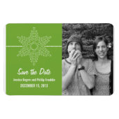 Magnet Flexible Sweet Snowflake Enregistrer l'aimant de date, vert (Horizontal)