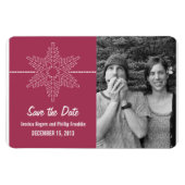 Magnet Flexible Sweet Snowflake Save the Date Magnet, Fuchsia (Horizontal)