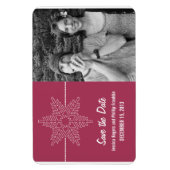 Magnet Flexible Sweet Snowflake Save the Date Magnet, Fuchsia (Vertical)