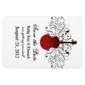 Magnet Flexible Swirls Guitar Enregistrer l'aimant de date, rouge (Horizontal)