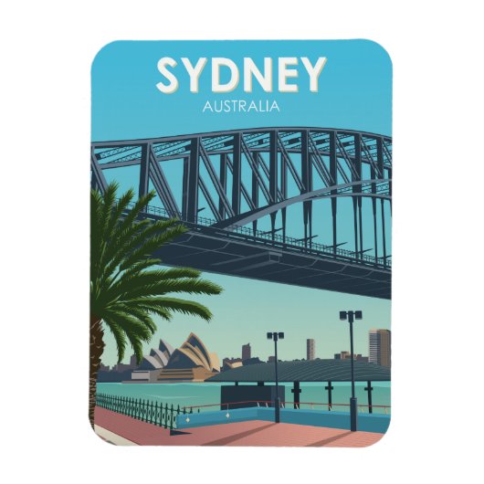Magnet Flexible Sydney Harbour Australie Vintage voyage (Vertical)