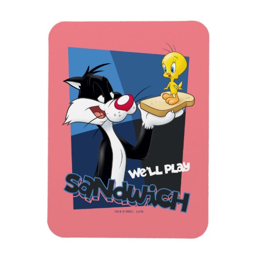 Magnet Flexible SYLVESTER™ & TWEETY™ "Nous allons jouer au sandwic (Vertical)