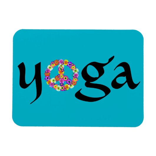 Magnet Flexible SYMBOLE DE LA PAIX Yoga Floral (Horizontal)