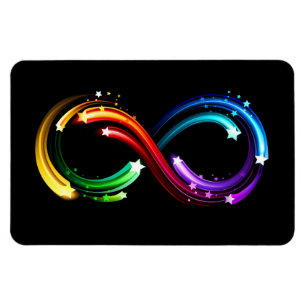 Magnet Flexible Symbole de l'infini des comètes arc-en-ciel