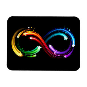 Magnet Flexible Symbole de l'infini des comètes arc-en-ciel