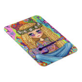 Magnet Flexible Symbole de Paix de Guitare violette Chick Hippie C (Côté Droit)