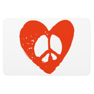 Magnet Flexible Symbole de paix du Coeur rouge
