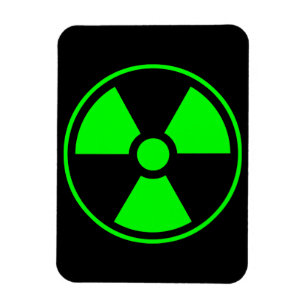 Magnet Flexible Symbole de rayonnement radioactif nucléaire en ver