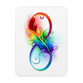 Magnet Flexible Symbole d'infini avec plume arc-en-ciel (Vertical)