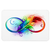 Magnet Flexible Symbole d'infini avec plume arc-en-ciel (Horizontal)