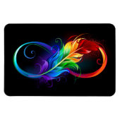 Magnet Flexible Symbole d'infini avec plume arc-en-ciel (Horizontal)